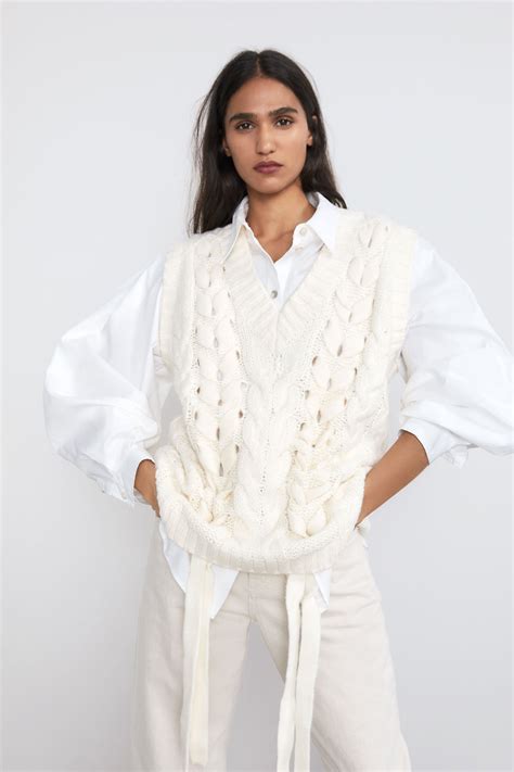 zara knit vest women's.